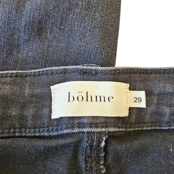 Bohme Wide Leg Raw Hem Black Jeans 29 - Picture 8 of 9